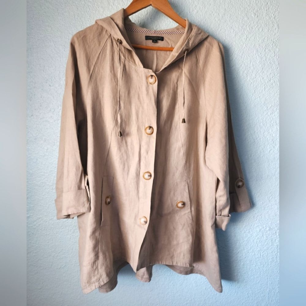 For Cynthia Tan Utility Jacket with Hood and Relaxed Fit Coastal